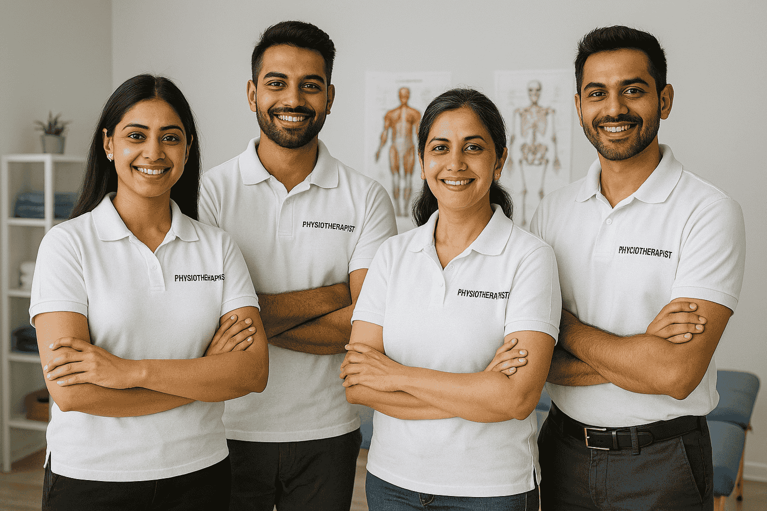 Professional physiotherapist providing treatment at home